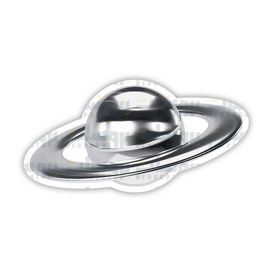 Y2K Chrome Planet Saturn Sticker