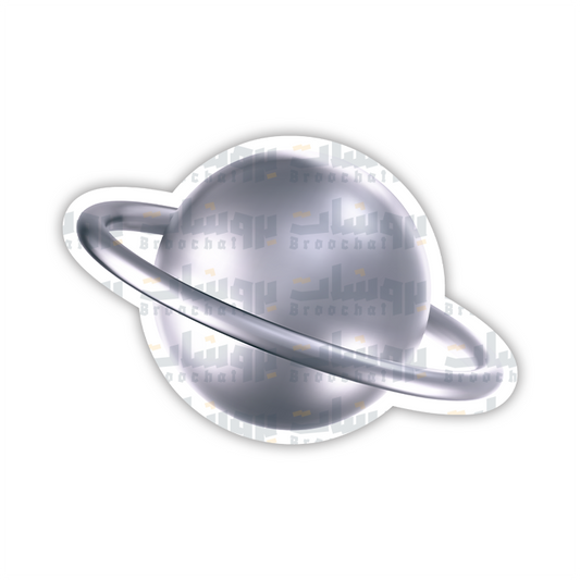 Y2K Chrome Planet Sticker