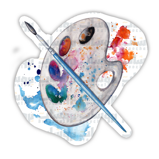 Artist Palette with a brush Sticker