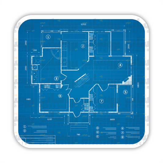 Blueprint House Plan Sticker