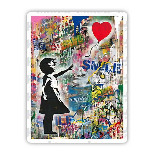 Girl with Balloon Sticker