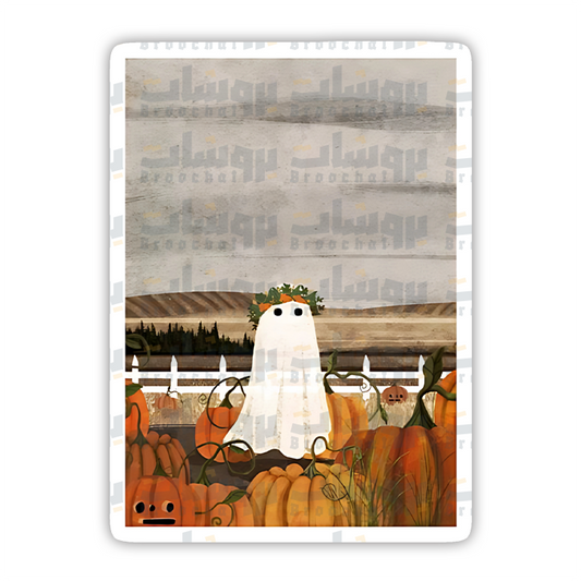 There's a Ghost in the Pumpkins Patch Again Sticker