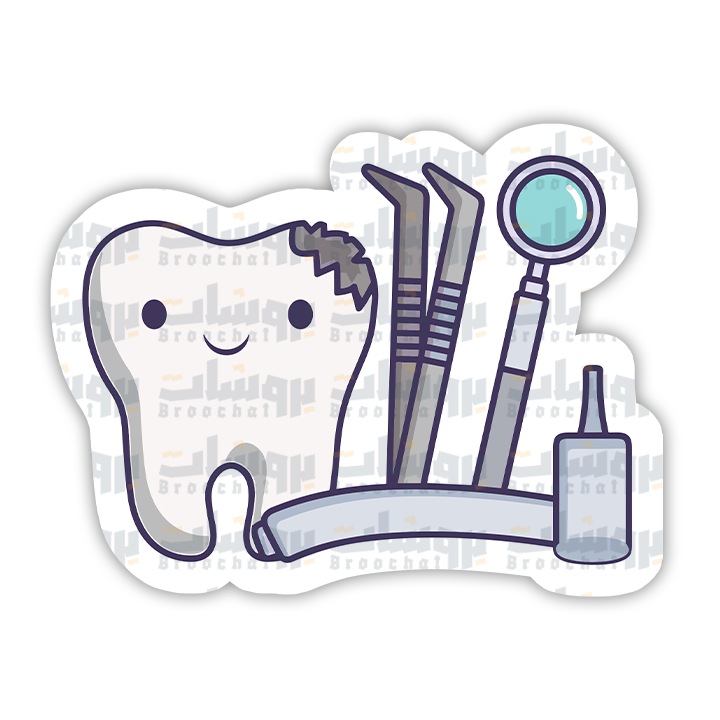 Tooth & Dentist Tools Sticker