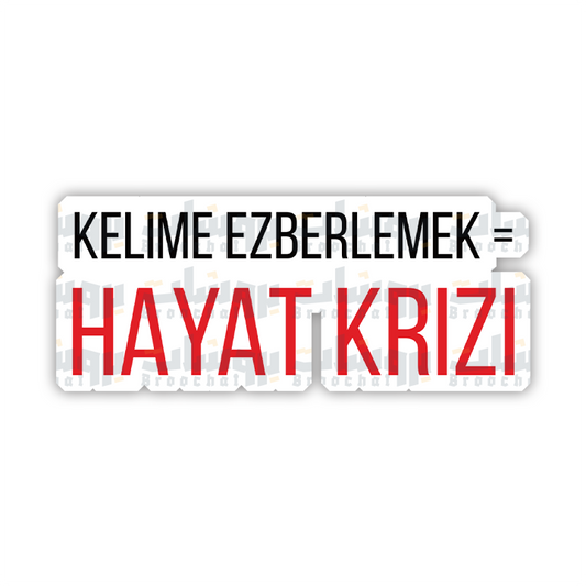 KELIME EZBERLEMEK = HAYAT KRIZI Sticker