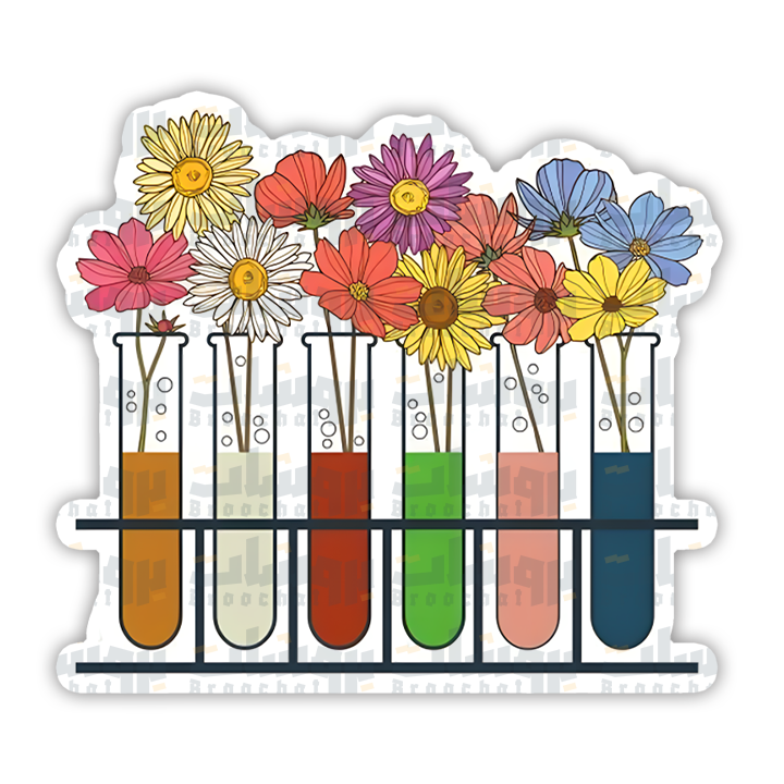 Rainbow Flower Beakers  Sticker